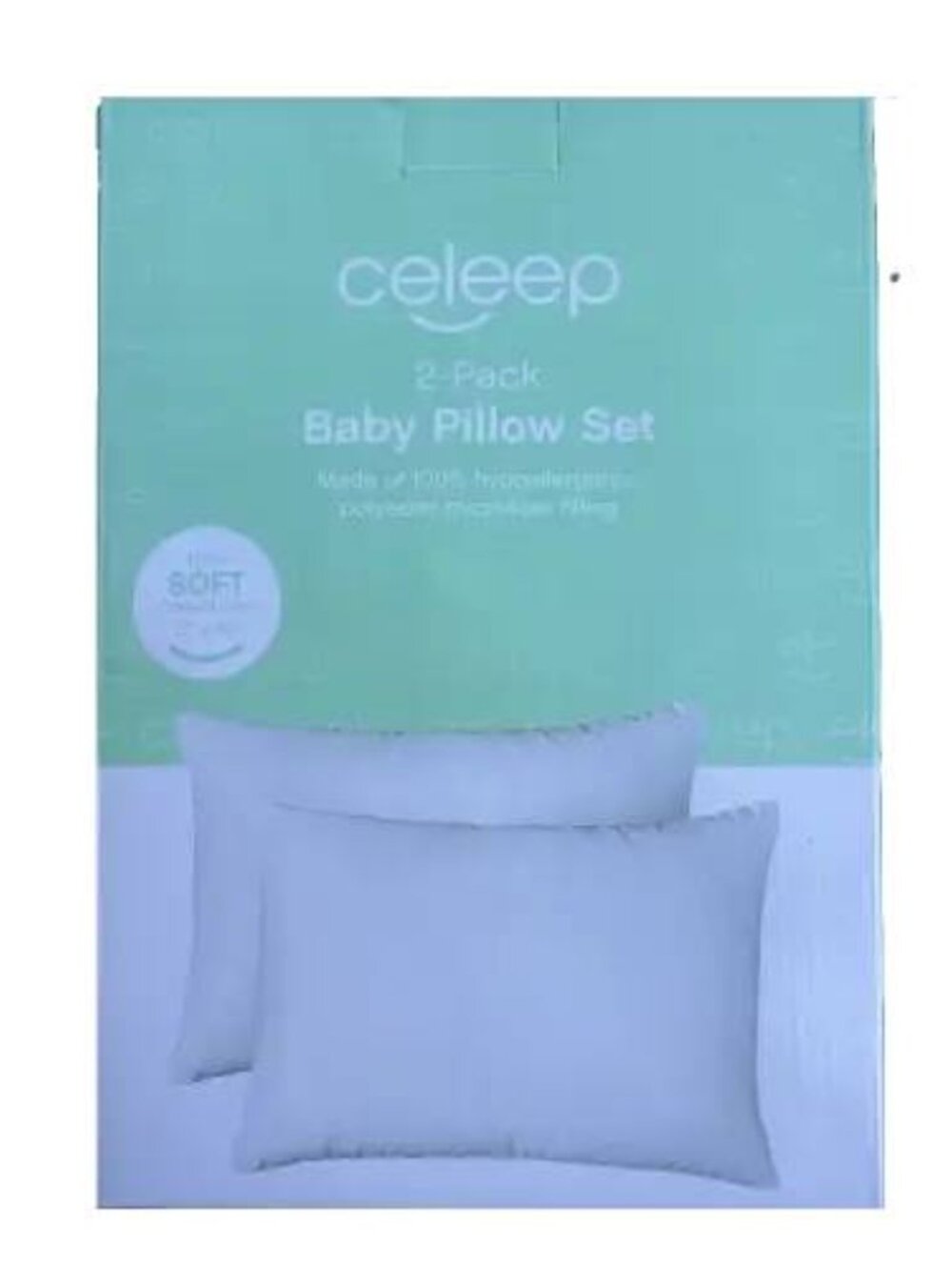 Toddler Pillows Set 2 Pack 13 x 18 Inch Soft Organic Toddler Bedding - Picture 3 of 4